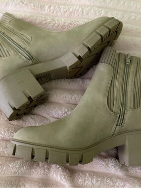 Target Olive Green Chunky Lug Ankle Boots